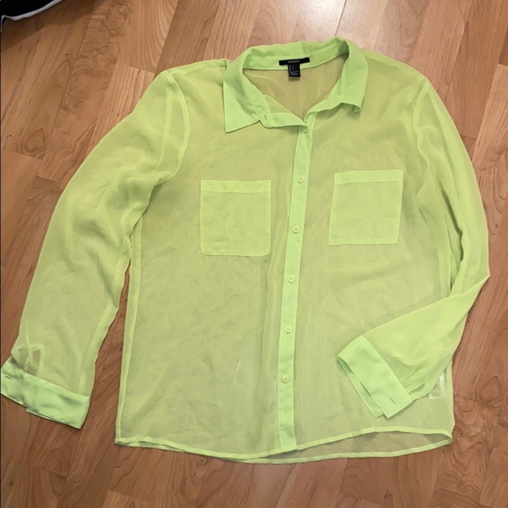 Neon yellow/lime sheer shirt